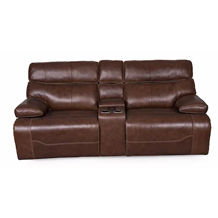 Power Reclining Console Loveseat with Power Head/Lumbar and Central Console Controls